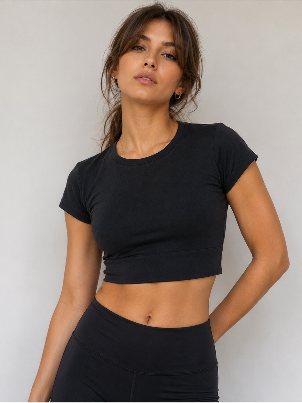 Offline by Aerie Black Cropped T-Shirt